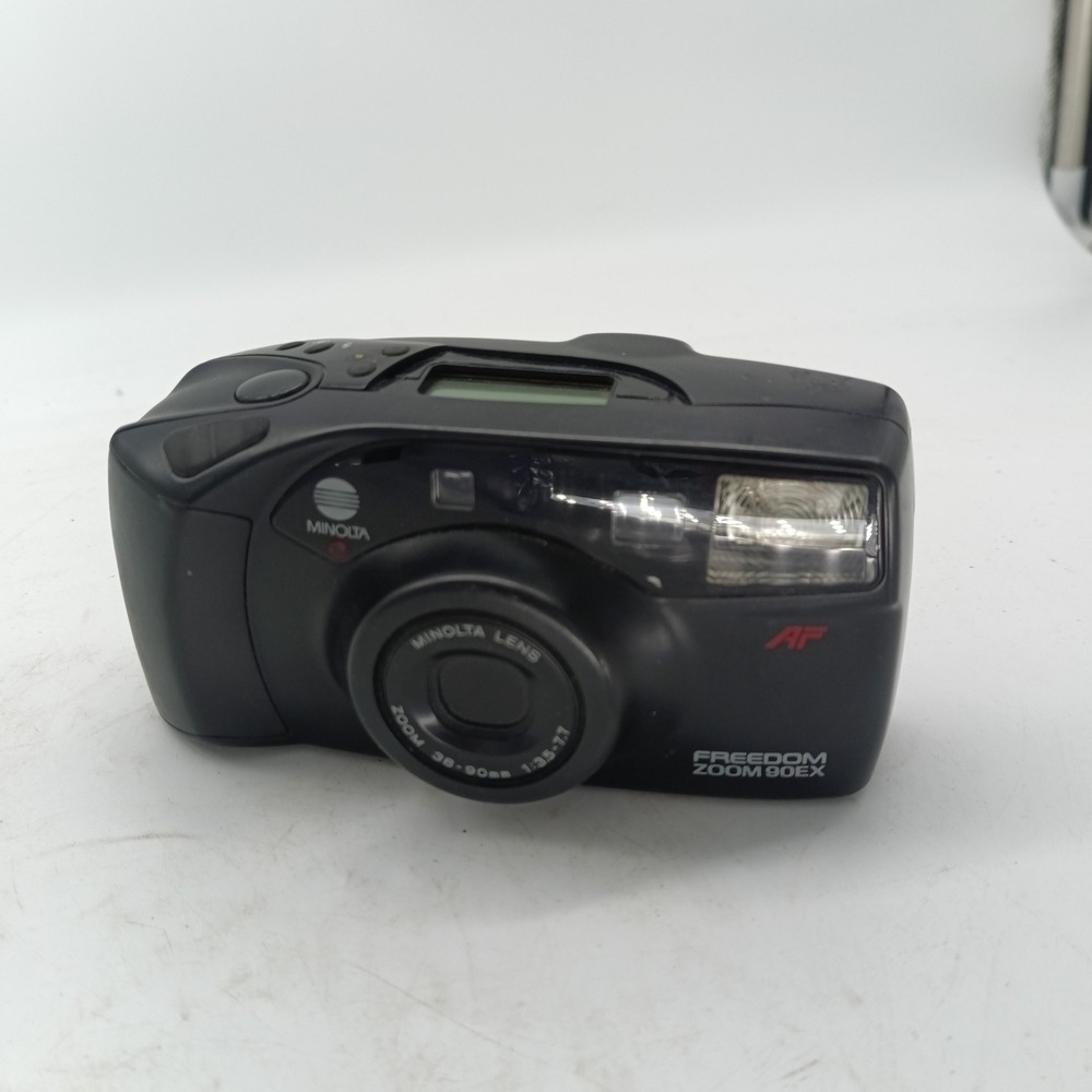 Minolta Freedom Zoom 90EX 35mm Film Camera Black 38-90mm Lens Untested r1
